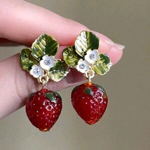 Pretty Red Strawberry Earrings New!